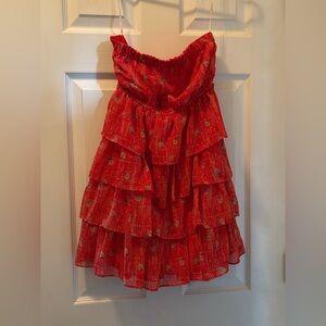 Forever 21 Vibrant Red Ruffled Dress